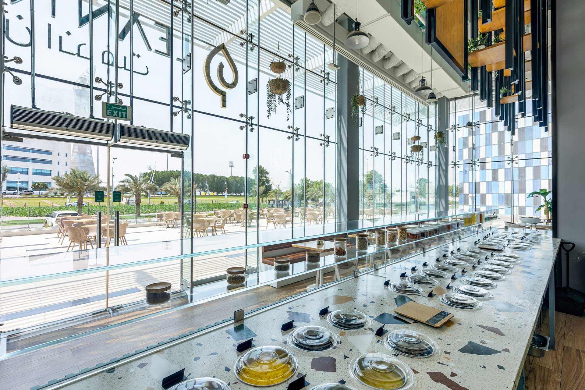 Interior of Lean N Fit Restaurant Qatar - Image 5