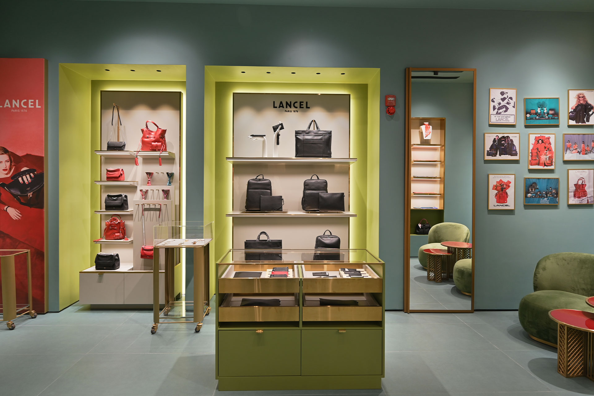 Interior of Lancel boutique Qatar
